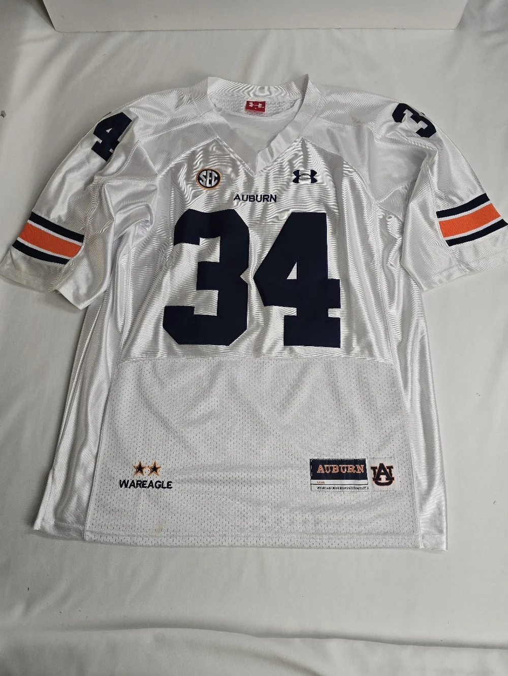 Under Armour Auburn Tigers Bo Jackson 34 White Football Jersey Size Small - Picture 1 of 9